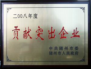 貢獻(xiàn)突出企業(yè)證書